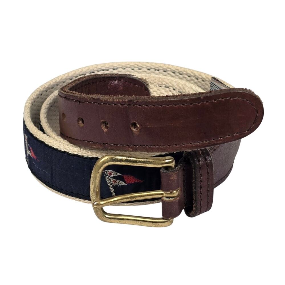 YRI YACHTWEAR RESEARCH INC. VINTAGE NAUTICAL BELT – CANVAS / FABRIC – SIZE 34